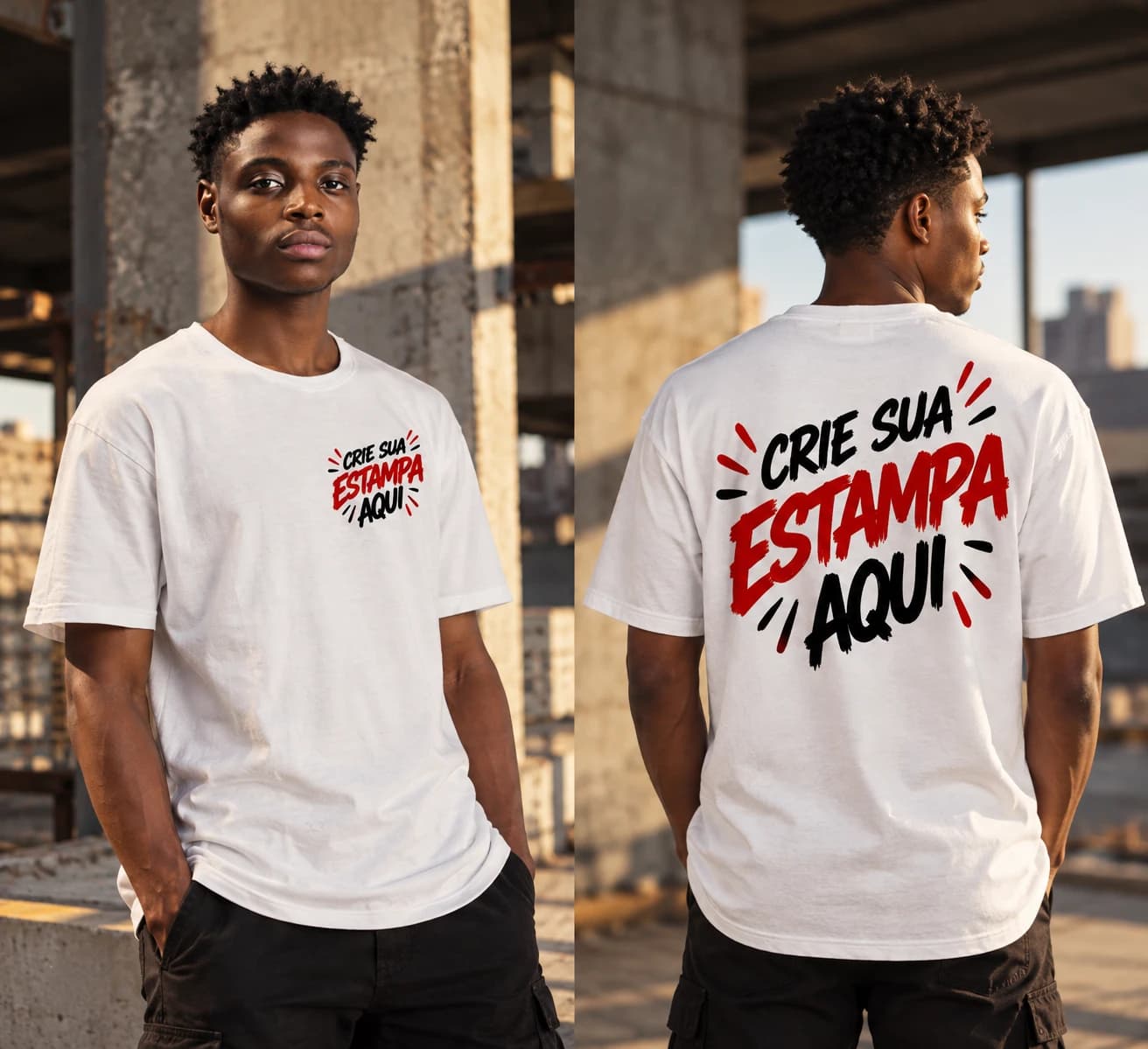 Pessoa vestindo camiseta tradicional branca lisa