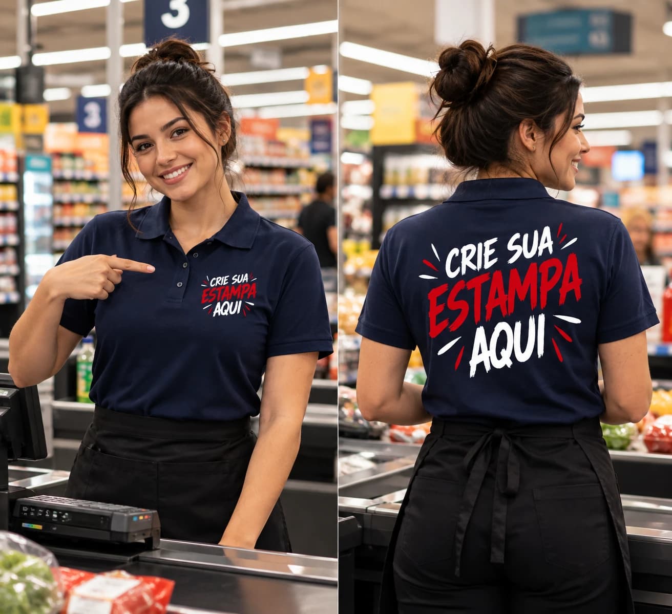 Equipe uniformizada trabalhando em linha de produção